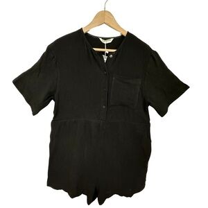 Commense Gauzy Cotton Romper Beach Cover Up Black NEW WITH TAGS